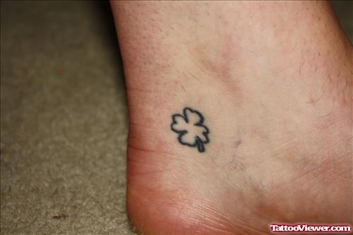 Outline Small clover Leaf Ankle Tattoo