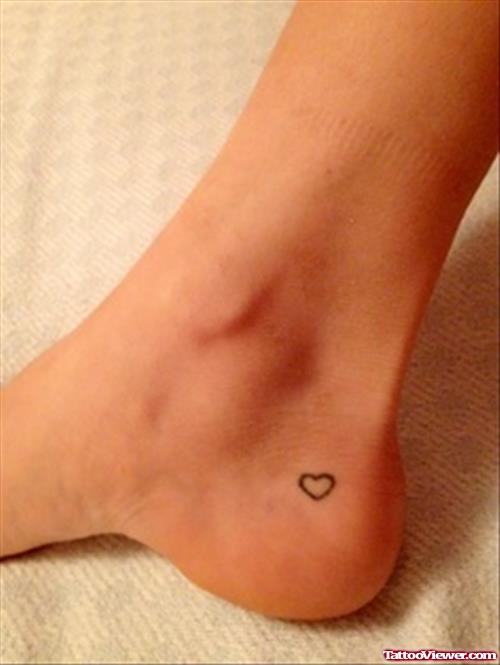 Outline Heart Ankle Tattoo
