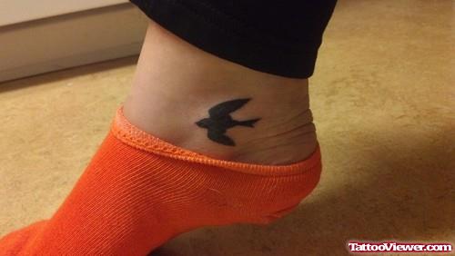 Black Bird Ankle Tattoo