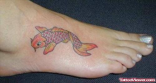 Colored Fish Ankle Tattoo