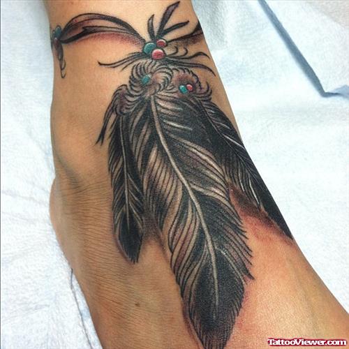 Feather Ankle Band Tattoo