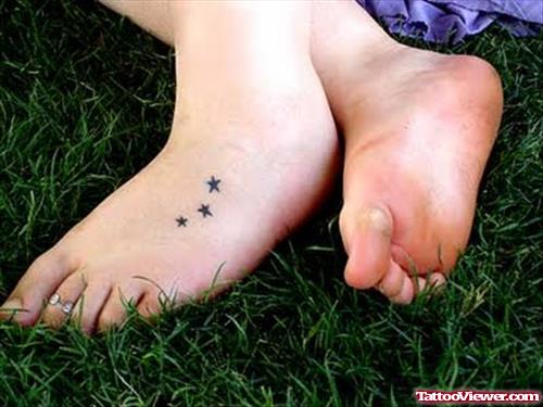 Black Stars Ankle Tattoo