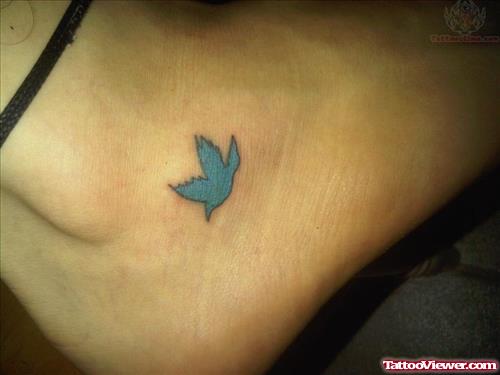 Blue Bird Tattoo On Ankle