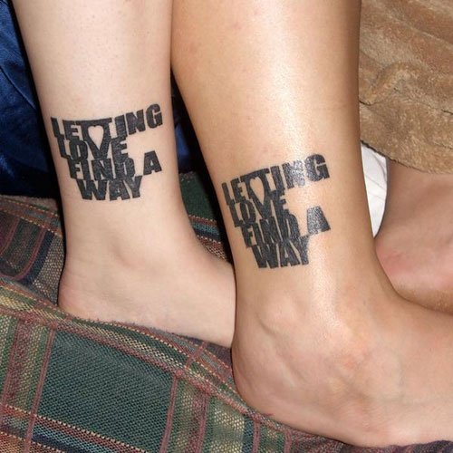Letting Love Find a Way Ankle Tattoo