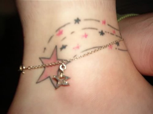 Star Design Ankle Tattoo