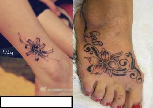 Hibiscus Flower Ankle Tattoo For Girls