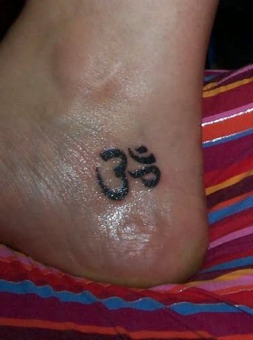 Religious Symbol Tattoo On Ankle