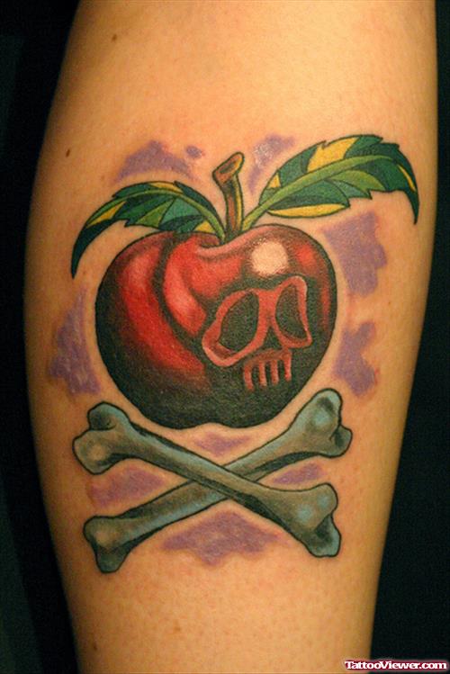 Wonderful Rotten Apple Tattoo On Sleeve