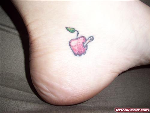 Rotten Apple Tattoo On Ankle
