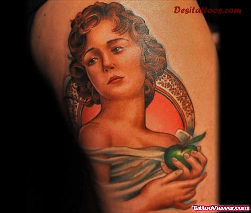 Angel With Apple Tattoo