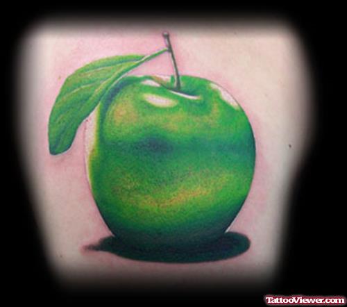 Realistic Green Apple Tattoo Design
