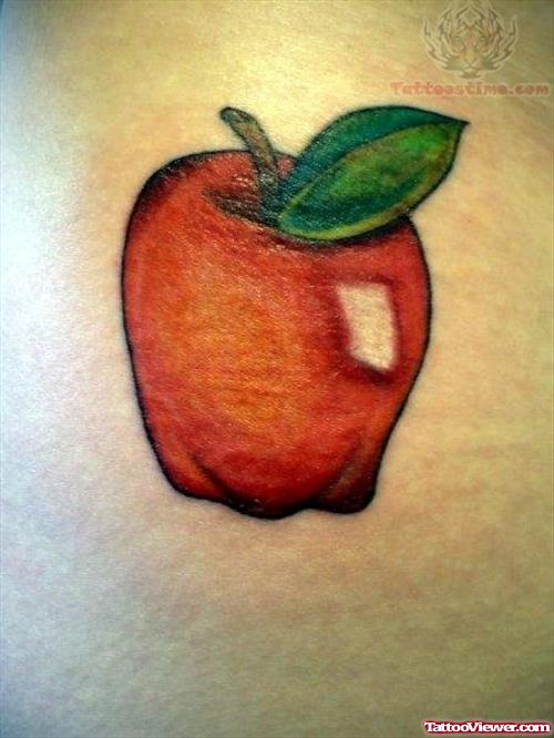 Beautiful Red Apple Tattoo