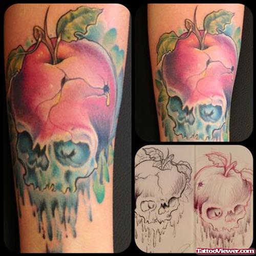 Apple and Skull Tattoo