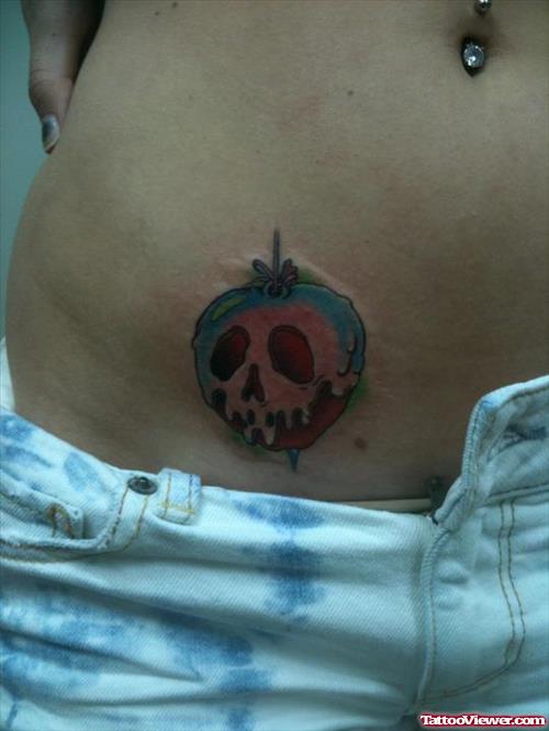 Rotten Apple Tattoo On Hip