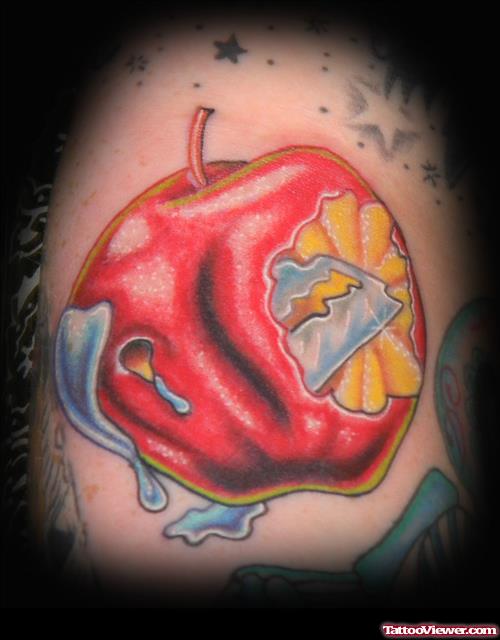 Rotten Apple Tattoo Design