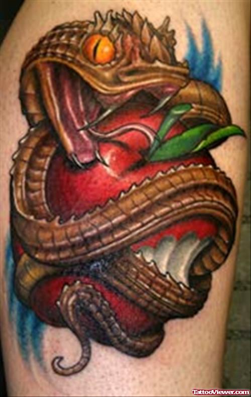 Dragon And Apple Tattoo