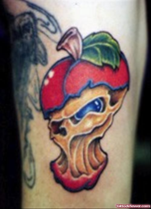 Rotten Apple Tattoo On Sleeve