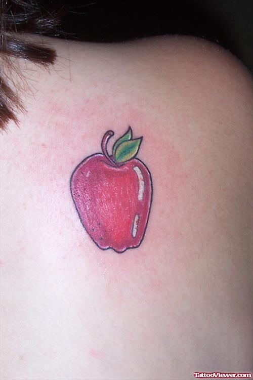 Red Apple Tattoo On Back
