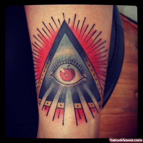 Pyramid Eye and Apple Tattoo