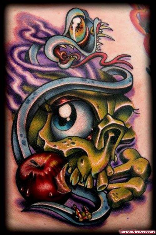 Colored Apple Tattoo