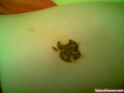 Awesome Black Apple Tattoo On Arm
