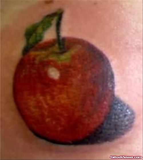 Attractive Red Apple Tattoo