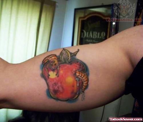 Dead Apple Fruit Tattoo Style