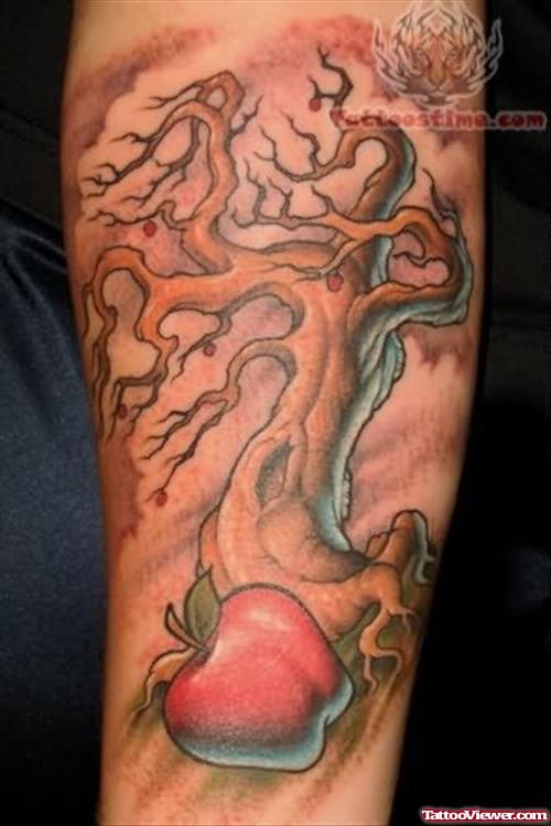 Apple And Tree Tattoo