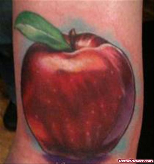 Red Orignal Apple Tattoo