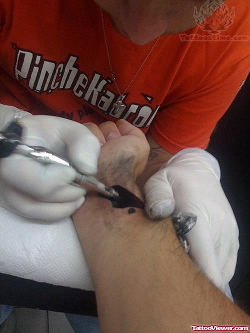 Fill Black Ink In Apple Tattoo