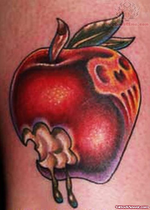 Scary Red Apple Tattoo
