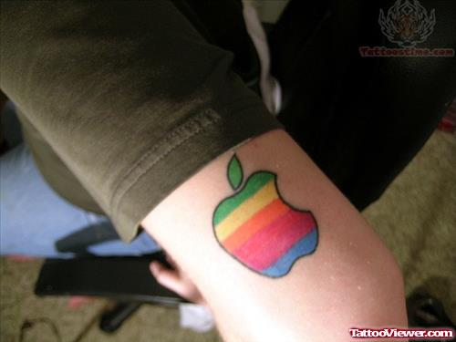 Apple Tattoo With Color Ink