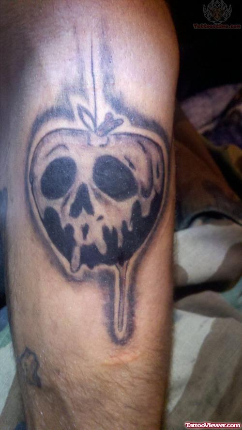 Apple Rotten Skull Tattoo