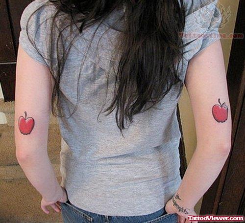 Apple Fruit Tattoo on Arms