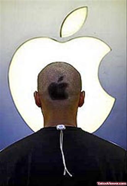 Back Head Apple Tattoo