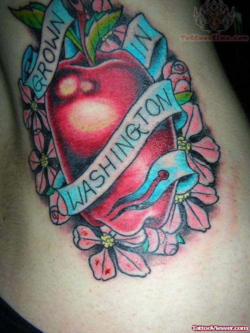 Red Apple Washington Tattoo