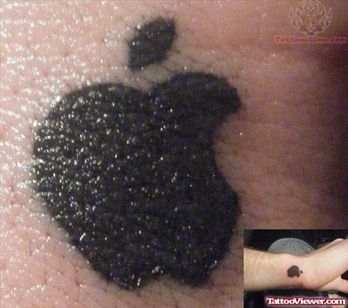 Blacvk Ink Apple Closeup Tattoo