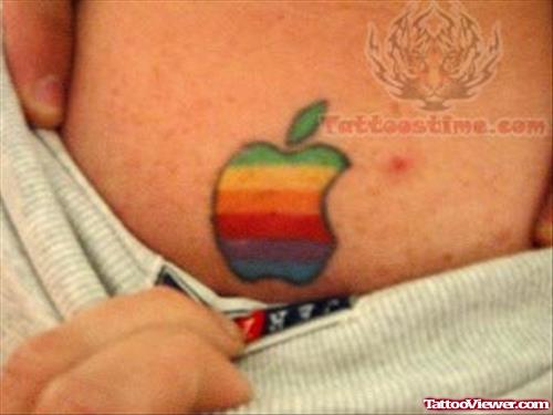 Colored Ink Apple Logo Tattoo
