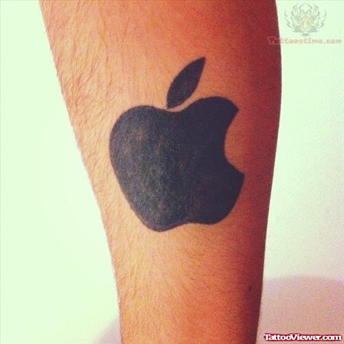 Black Apple Logo Tattoo