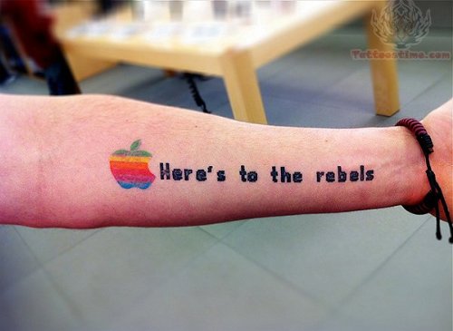 Apple Logo Tattoo On Arm