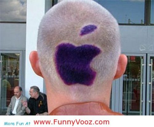 Apple Tattoo On Back Head
