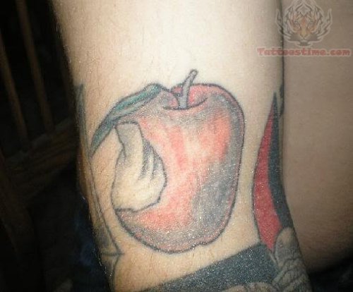 Apple Tooth Bite Tattoo