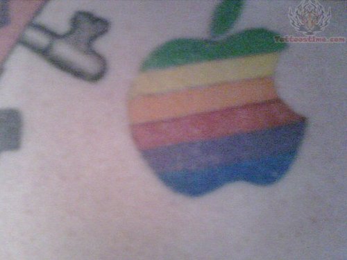 Color Ink Apple Logo Tattoo
