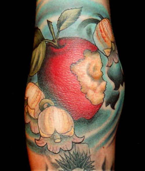 flowers and Apple Tattoo