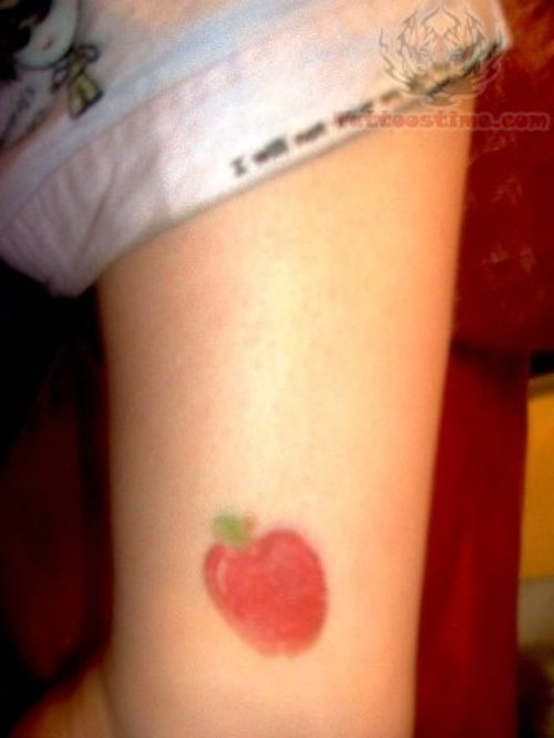 Small Red Apple Tattoo