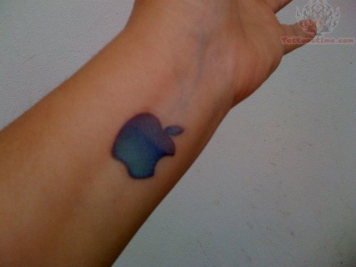Blue Apple Logo Tattoo
