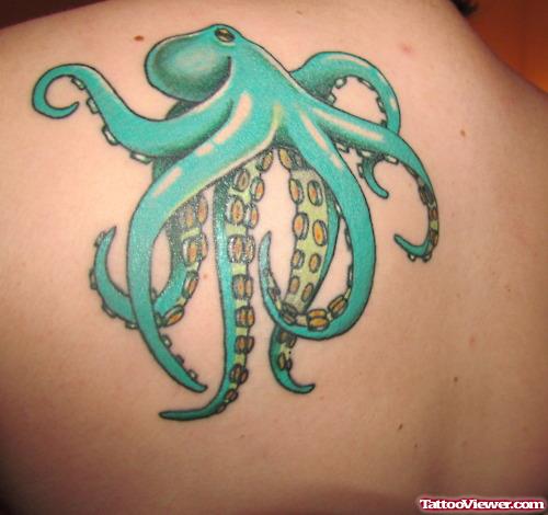 Octopus Aqua Tattoo On Back