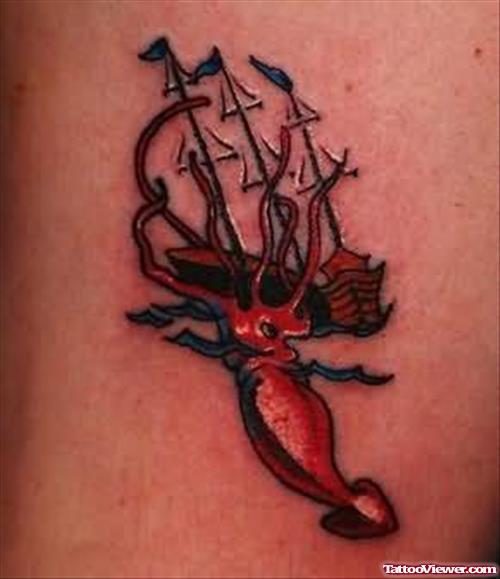 Red Ink Aqua Tattoo