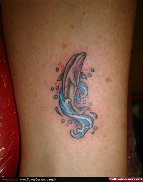 Dolphin Aqua Tattoo On Bicep