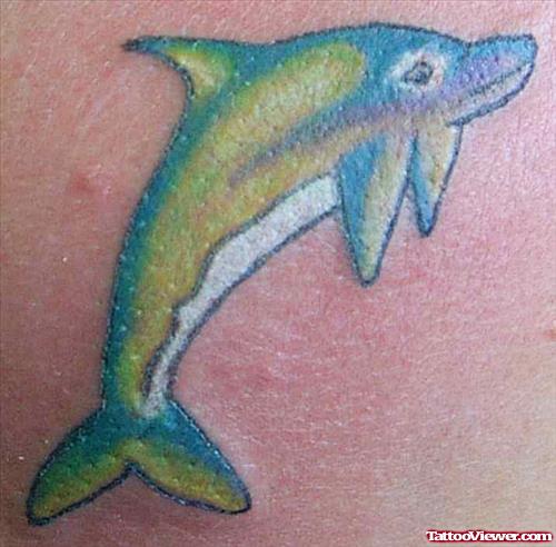 Colored Dolphin Aqua Tattoo